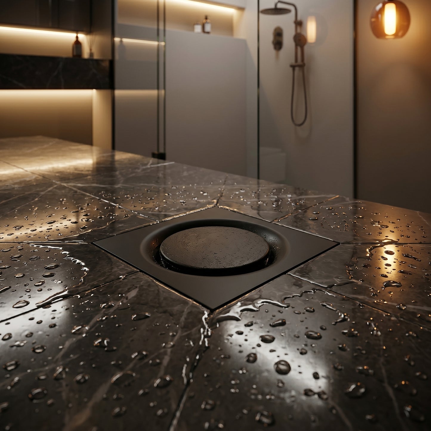 Matt Black Floor Waste #0012