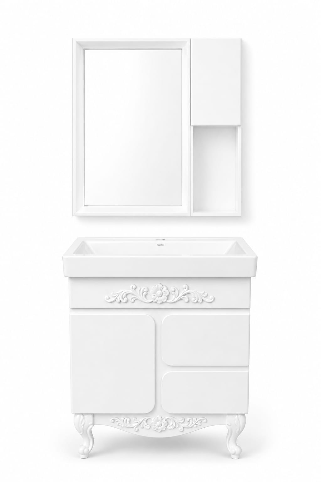 White Baroque Bathroom Vanity Set