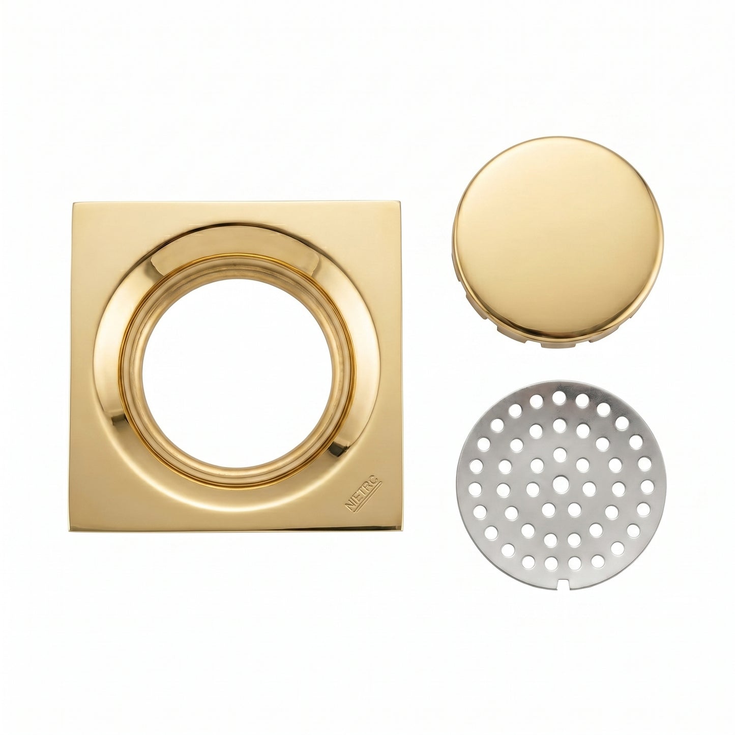 Gold Square Floor Waste #0011