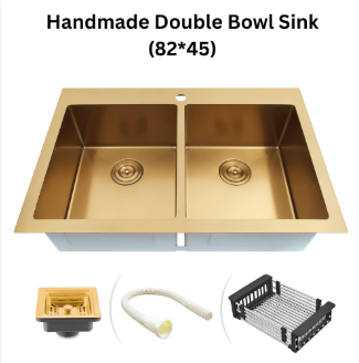 Gold Double Bowl Kitchen Sink #0022