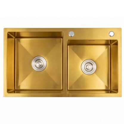 Gold Double Bowl Kitchen Sink #0022