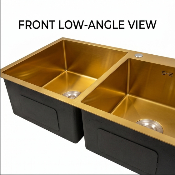 Gold Double Bowl Kitchen Sink #0022