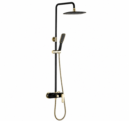 Black & Gold Rain Shower Set