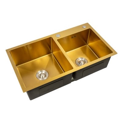 Gold Double Bowl Kitchen Sink #0022