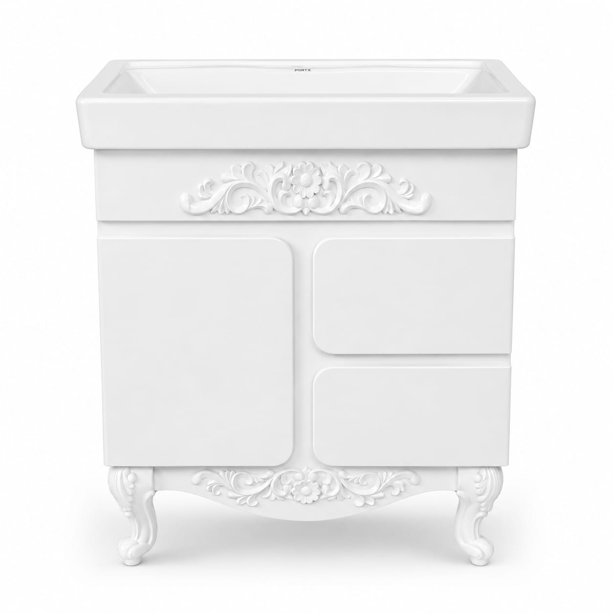 White Baroque Bathroom Vanity Set