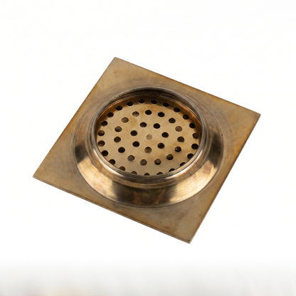 Gold Square Floor Waste #0011