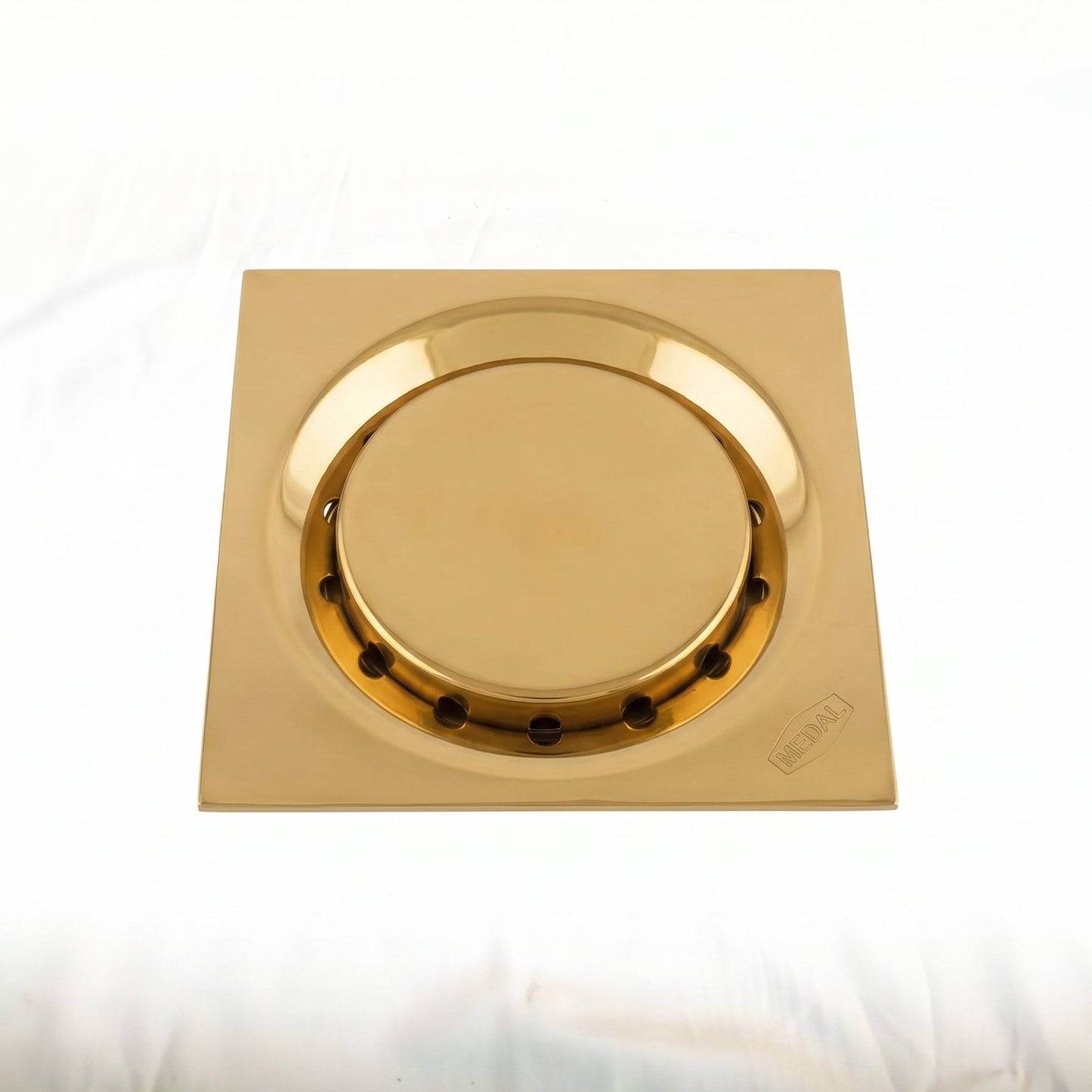 Gold Square Floor Waste #0011